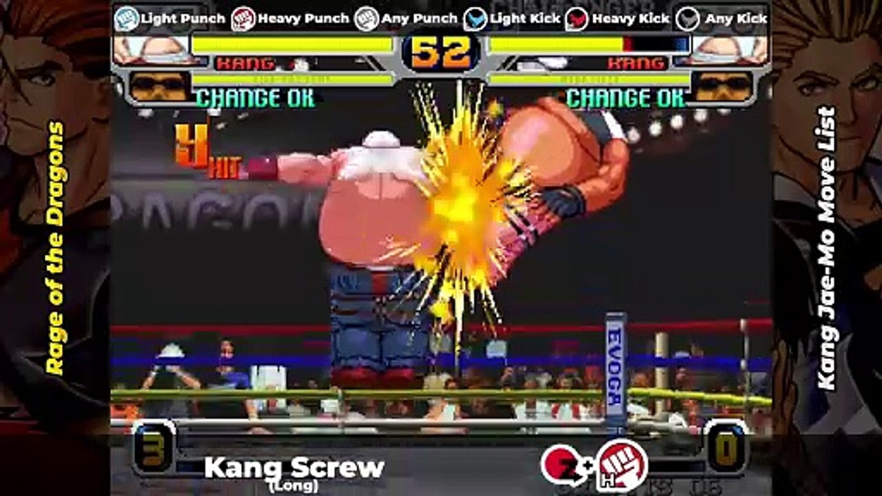 KANG JAE-MO MOVE LIST - Rage of the Dragons (ROTD)