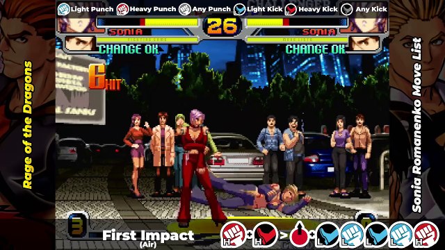 SONIA ROMANENKO MOVE LIST - Rage of the Dragons (ROTD)
