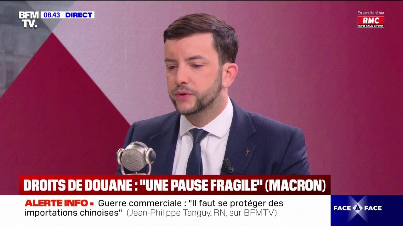 Jean-Philippe Tanguy (RN): "Il faut répliquer aux taxes américaines (...) et proposer des mesures ciblées"