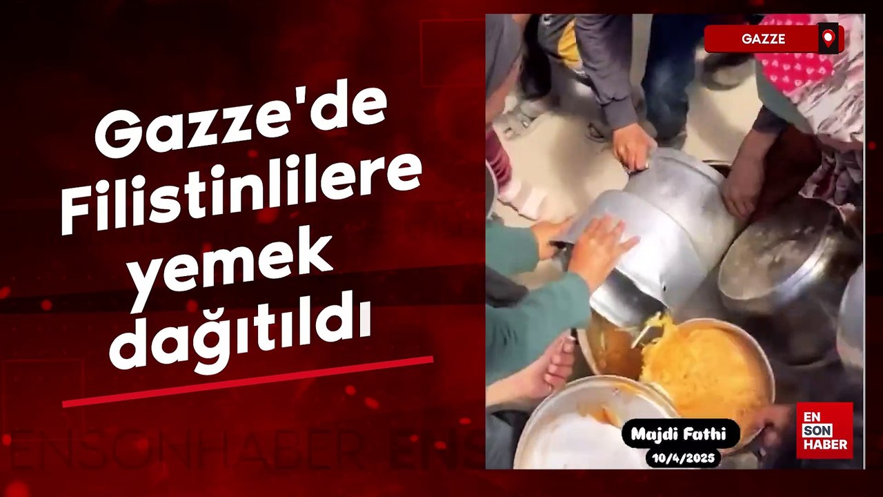 İsrail saldırıları altındaki Gazze'de Filistinlilere yemek dağıtıldı
