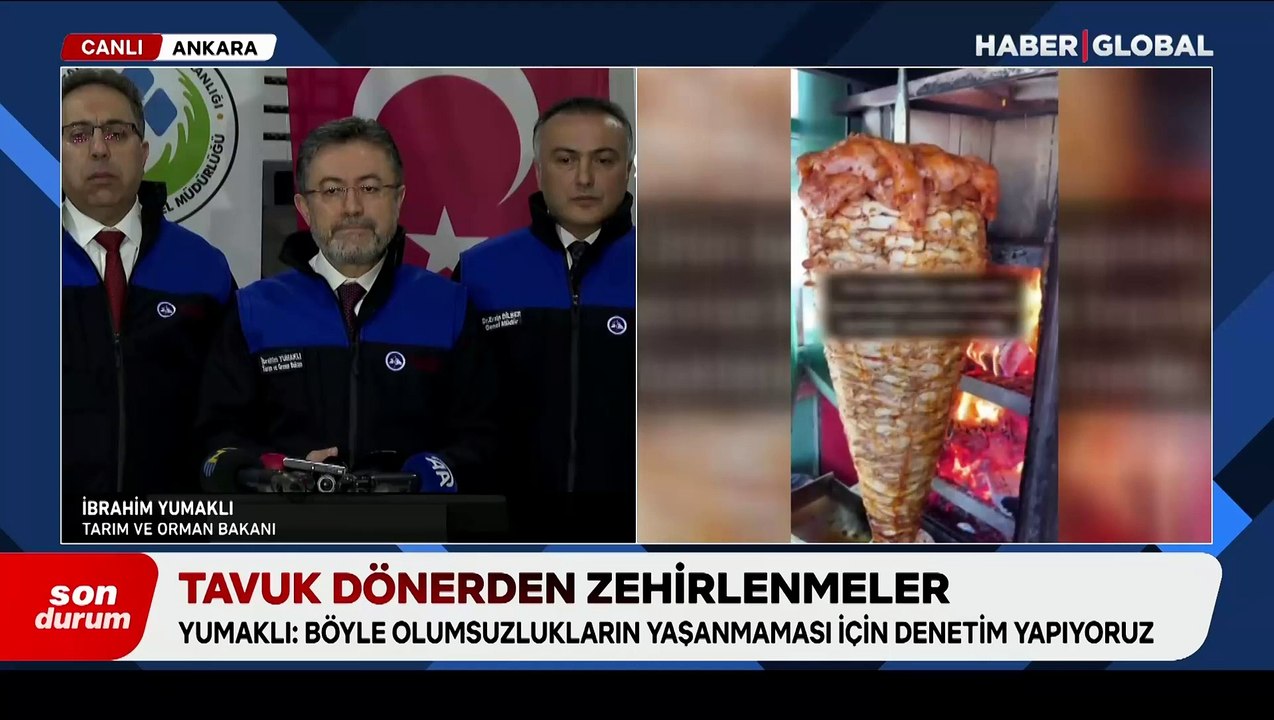 Son dönemlerde artan tavuk döner zehirlenmeleriyle ilgili Bakan Yumaklı'dan açıklama