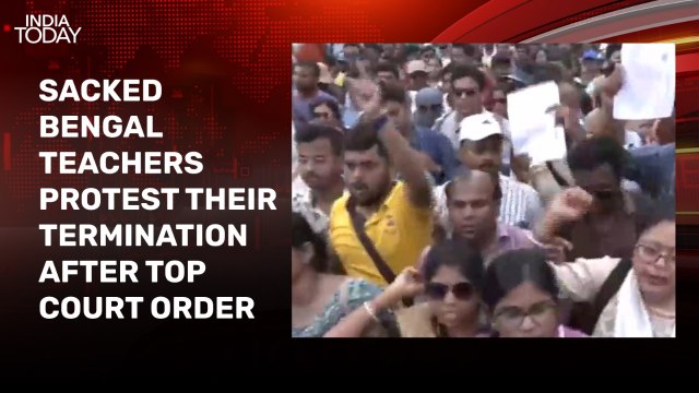 Sacked Bengal teachers march towards school service commission office in protest