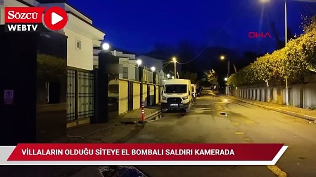 Sarıyer’de villaların olduğu siteye el bombalı saldırı kamerada