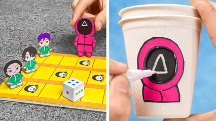 DIY Squid Game Crafts and PLAY with Friends!