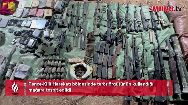 Pençe-Kilit Harekatı bölgesinde terör örgütünün kullandığı mağara tespit edildi