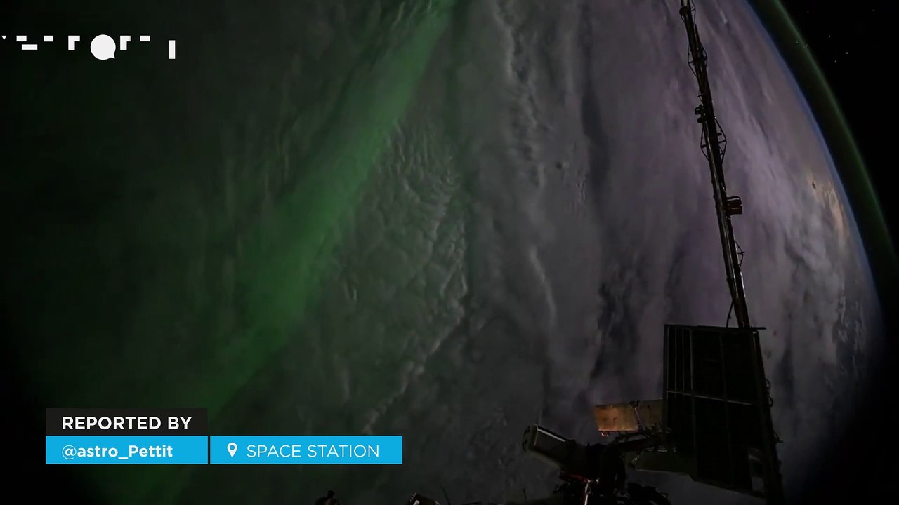 Stunning Northern Lights seen from the International Space Station! The phenomenon coincided with the Soyuz docking.