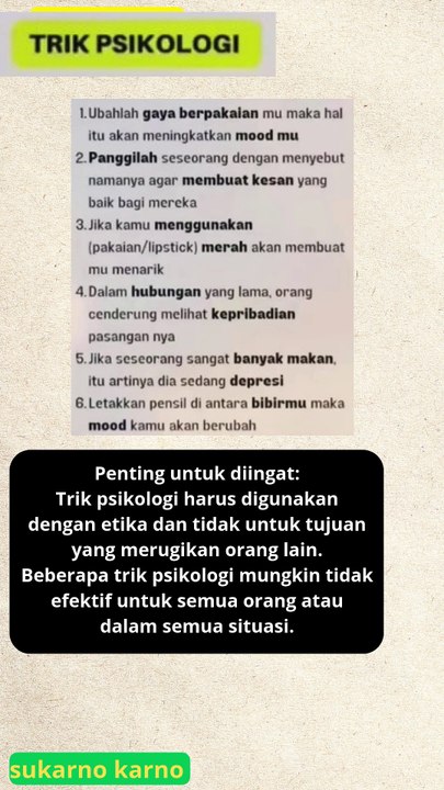 Trik psikologi adalah cara atau teknik yang digunakan untuk memengaruhi pikiran #motivasi #inspirasi