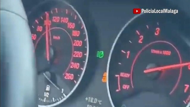 Vídeo del conductor de 22 años que ha sido 'cazado' circulando por encima de 140 kilómetros por hora en una calle de Málaga.