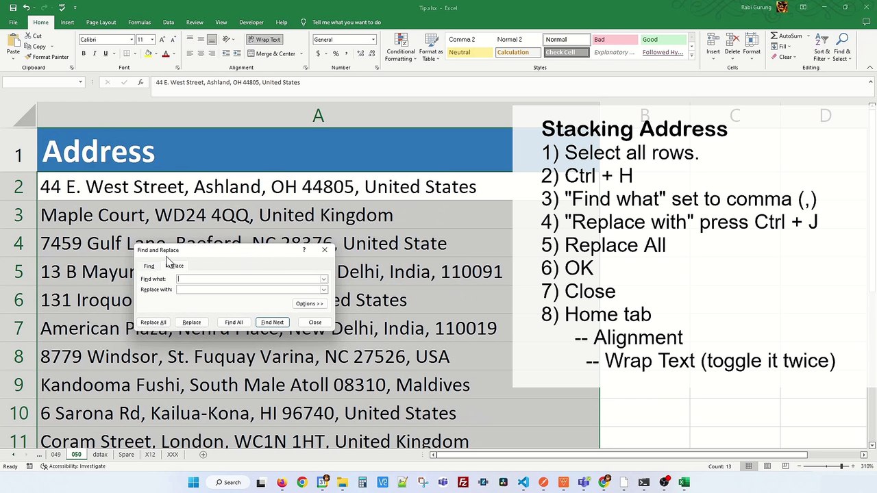 How to Insert Line Break in Excel - Excel Tips and Tricks