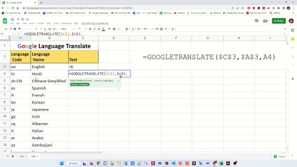 Translate Languages Using Google Sheets