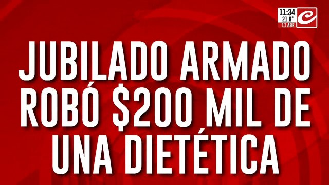 Jubilado armado asaltó a un comercio y quedó registrado en las cámaras