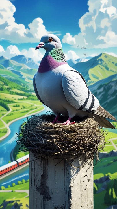 The story of the pigeon who built nest on top of a tower and then laid lots of eggs 😭 #ai​ #pigeon​