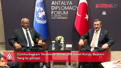 Cumhurbaşkanı Yardımcısı Yılmaz, BM Genel Kurulu Başkanı Yang ile görüştü