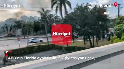 ABD'de 3 kişiyi taşıyan uçak havaalanı yakınlarında düştü