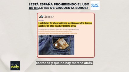 Euroverify: España no está prohibiendo el uso de billetes de 50 euros