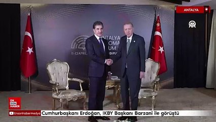 Cumhurbaşkanı Erdoğan, IKYB Başkanı Barzani ile görüştü
