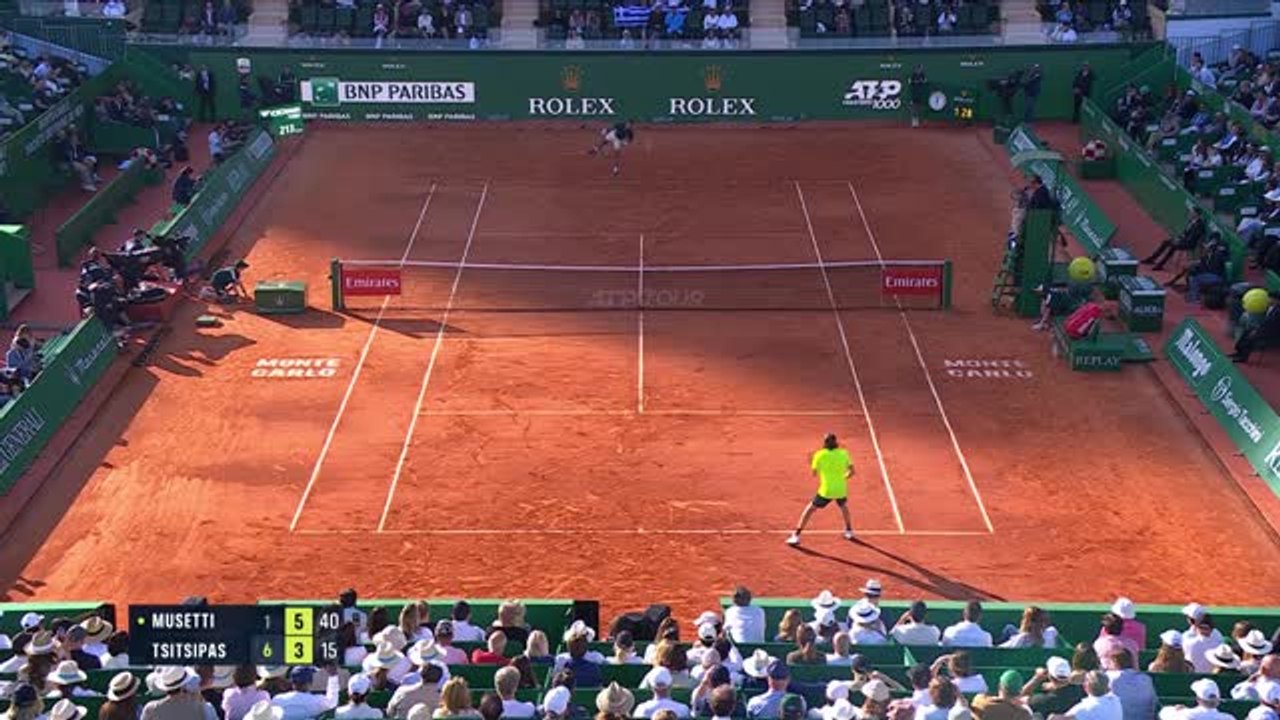 Monte-Carlo - Musetti renverse Tsitsipas, le tenant du titre