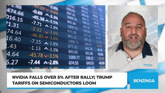 Nvidia Falls Over 5% After Rally; Trump Tariffs on Semiconductors Loom