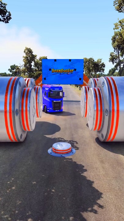 Big Trucks & Bus vs Crushers Trap - BeamNG.Drive