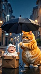 Found a baby on the roadside.#cat #aicat #orangecat #funnycat