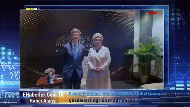 Emine Erdoğan, BM Sürdürülebilir Kalkınma Çözümleri Ağı Başkanı Sachs ile görüştü