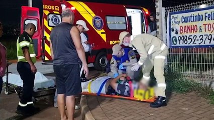 Casal fica ferido ao cair de moto no Bairro Brasmadeira
