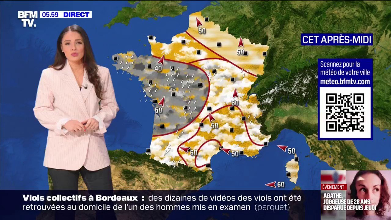 Un temps instable ce samedi avec du vent sur une grande partie de l'Hexagone et de la pluie dans l'Ouest