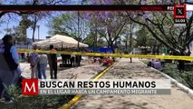 Autoridades buscan restos humanos donde había un campamento migrante en la GAM
