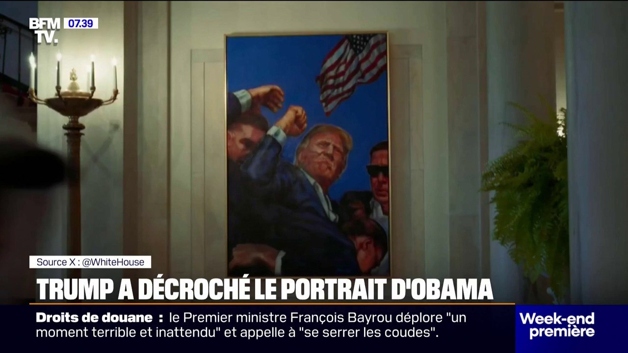 Donald Trump remplace un portrait de Barack Obama à la Maison Blanche par son propre portrait