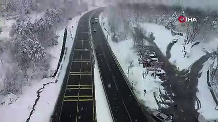 Bolu'da kar etkili oldu! Kartpostallık görüntüler ortaya çıktı!