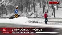 Bolu Dağı'nda kar yağışı etkili oluyor