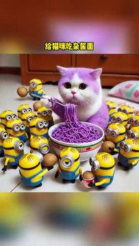 The poor purple sweet potato cat was rescued by the little yellow cat. Who knew that the kitten would have such powerful blessing magic.#BinaryWeeklyMassUpdate #FastGrowthPlan #CuteCat
