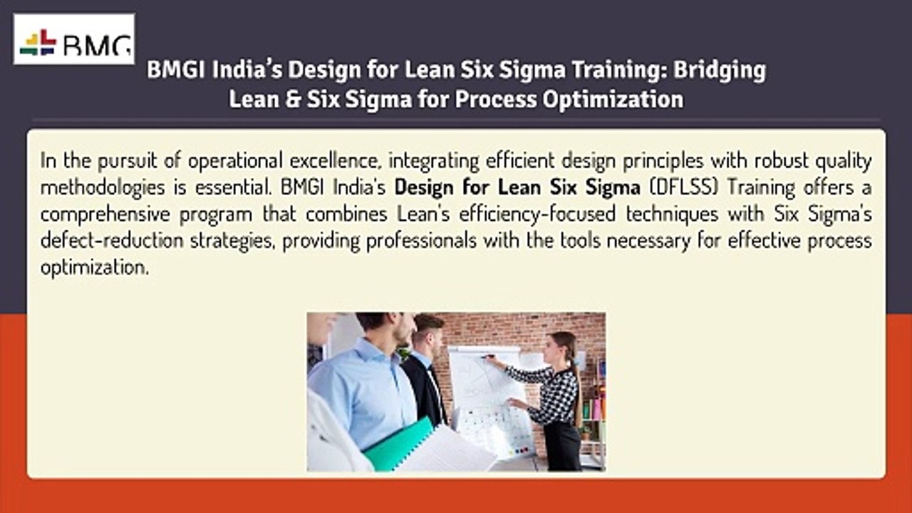 Design for Lean Six Sigma Training Bridging Lean & Six Sigma for Process Optimization