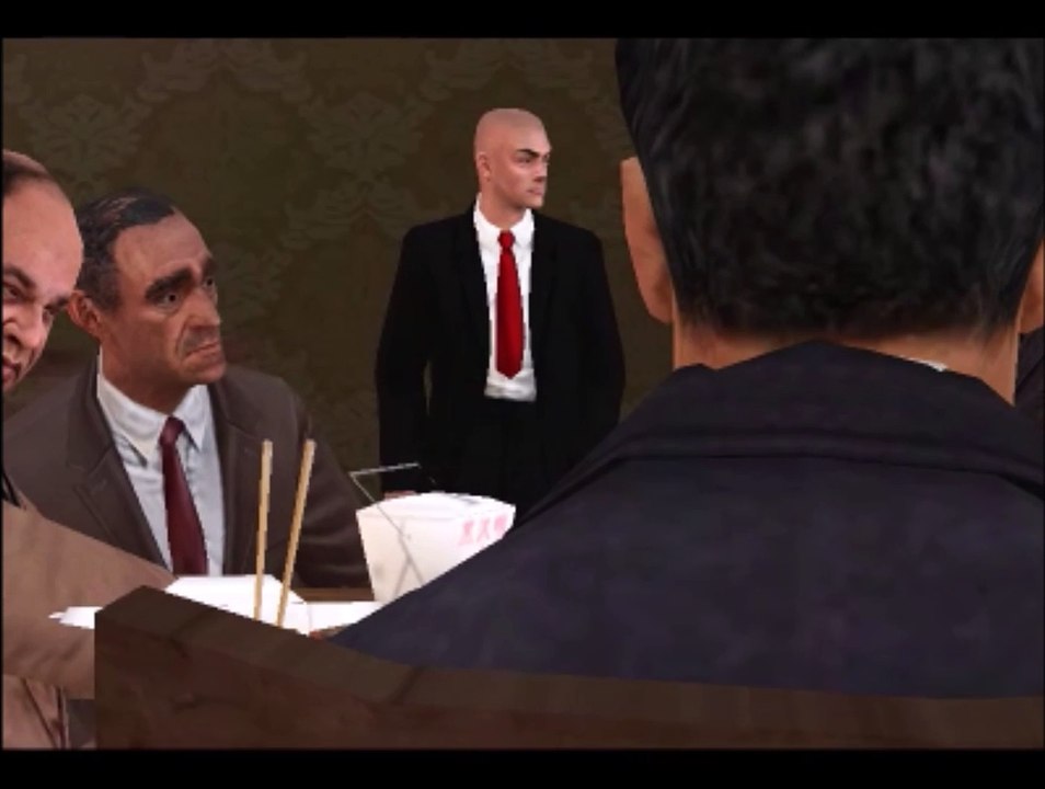 Agent 47 goes out on Louis Restaurant with Michael Corleone