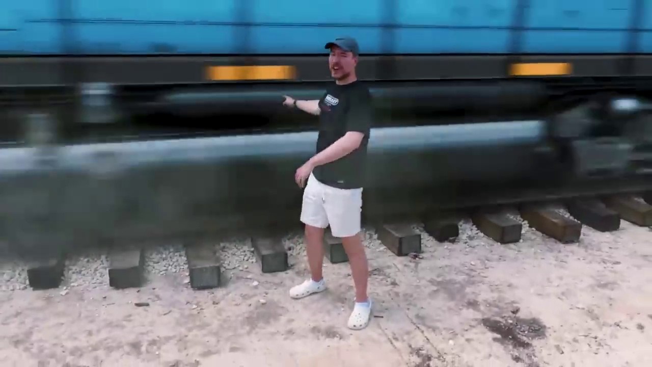 new mr.beast  vedio|Train Vs Giant Pit