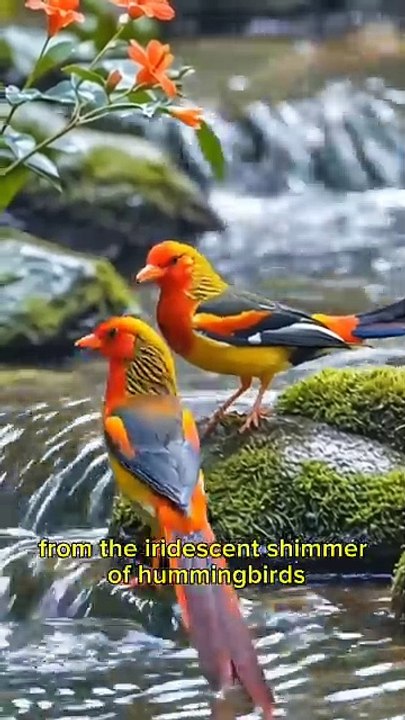 Attractive birds on earth
