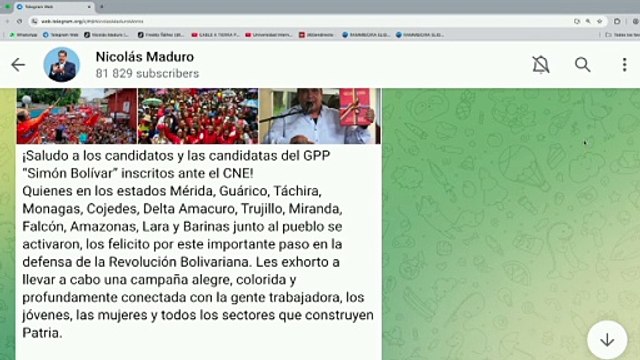 Pdte. Maduro envía sus felicitaciones a los candidatos del GPPSB inscritos ante el CNE