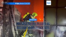 Multiple people injured as Russian drone attack sets off large fires in Kyiv