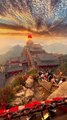 Saleemoffical presentation - Panoramic view from Mount Taishan, one of the Five Great Mountains of China and a UNESCO World Heritage Site.#China