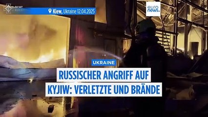 Russischer Luftangriff auf Kyjiw: Großbrand und mehrere Verletzte