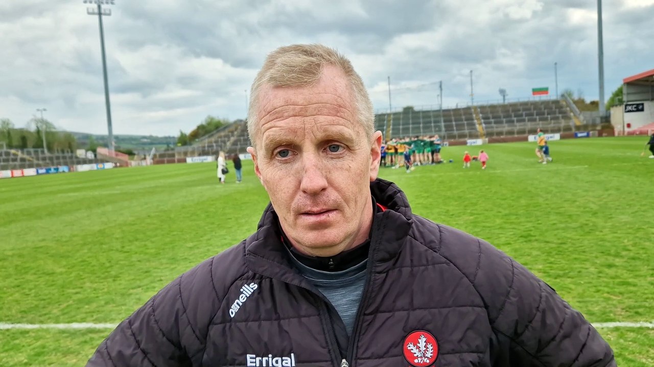 Derry hurling manager Johnny McGarvey reacts to opening day Christy Ring Cup win over Donegal