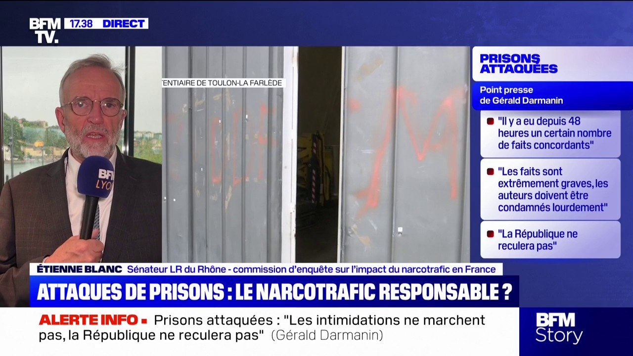 Attaques coordonnées contre des prisons: "Il faut une réaction à la hauteur", affirme Étienne Blanc (LR)