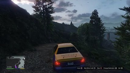 Taxi goes off cliff Gta 5