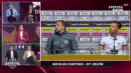 El DT argentino Nicolás Chietino de Delfín se enfrentó con periodistas y renunció