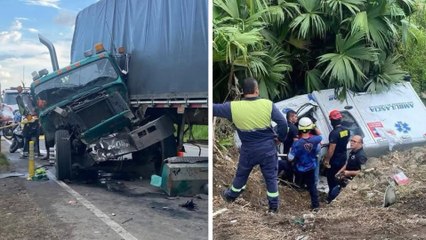 Niña de 9 años murió en violento choque de tractomula contra ambulancia en la que era trasladada