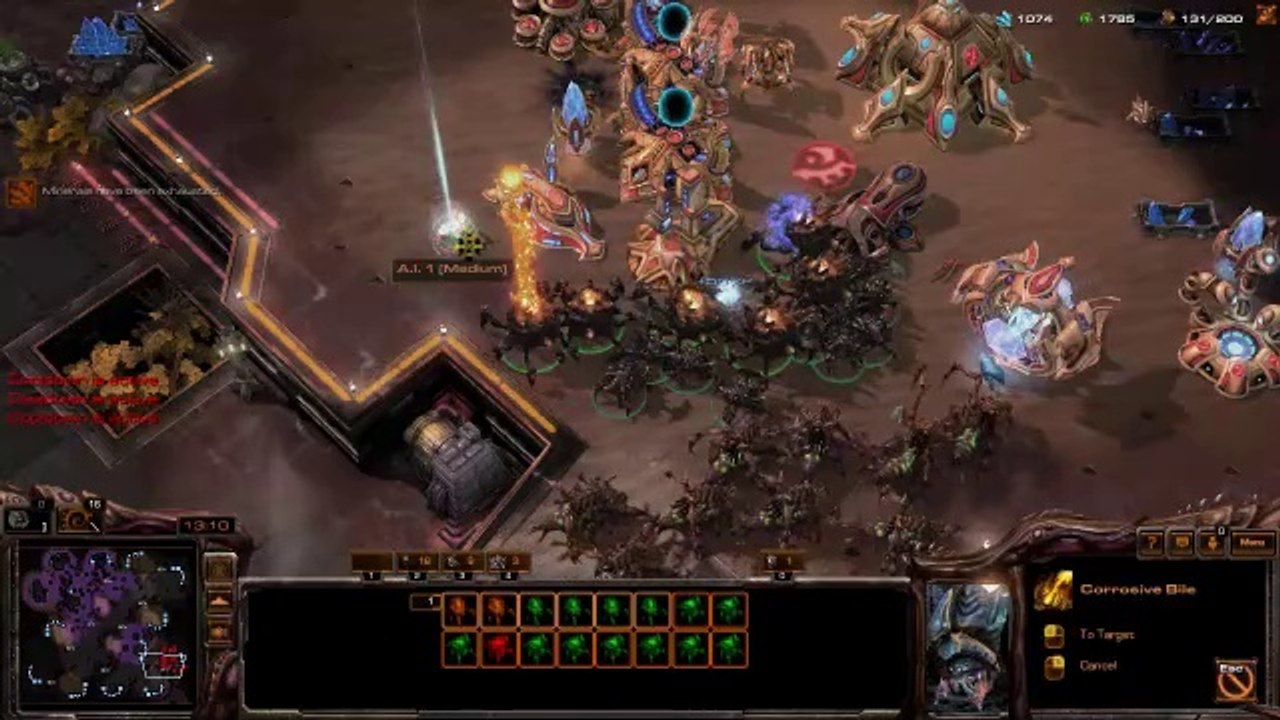 [SC2]No.0366--Great ZERG Player vs Medium-Level PROTOSS A.I, WIN[Macro-ni Lair].CUT.01'27-16'40