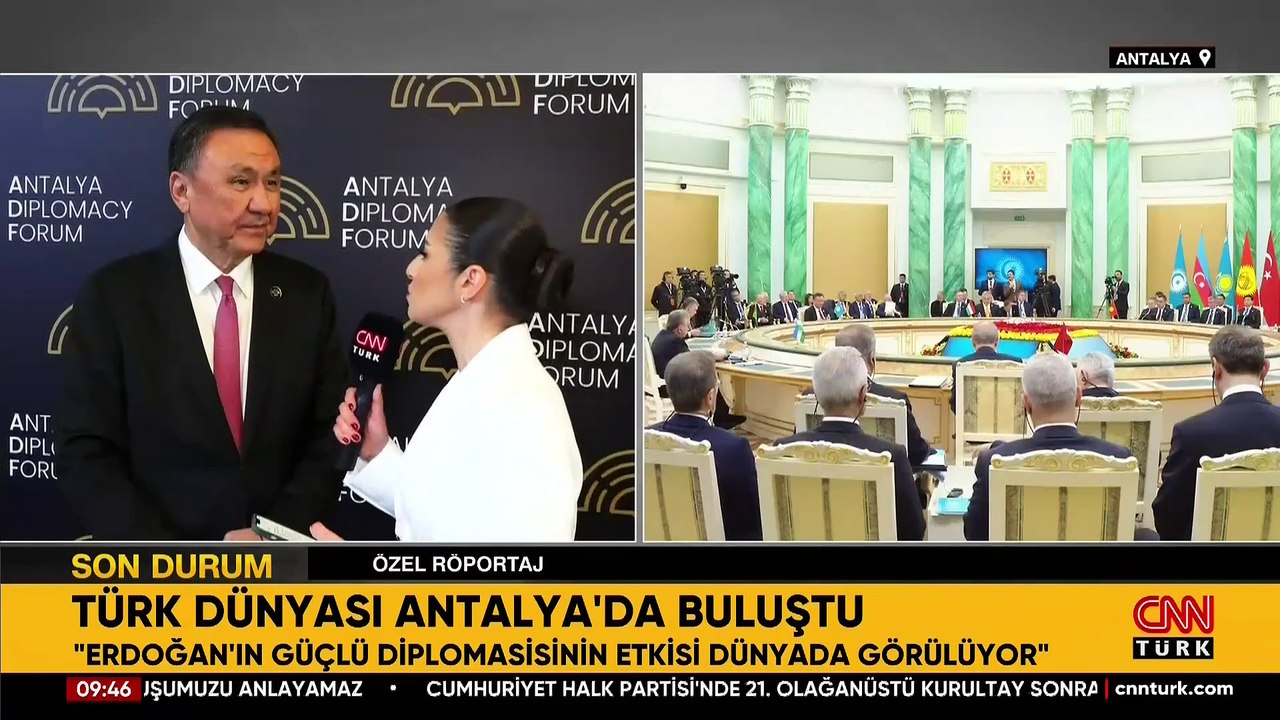 Türk dünyası Antalya'da buluştu: Türk Devletleri Teşkilatı Genel Sekreteri Büyükelçi Kubanıçbek Ömüraliyev CNN TÜRK'e konuştu