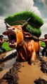 Hardworking cow stuck in mud and rescued by helicopter 😭  #animals #trending #shorts #youtubeshorts