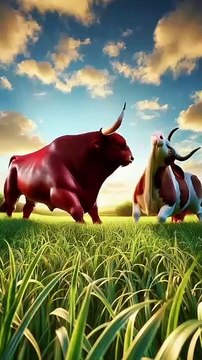 Fierce Fight Between AI White Bull and Red Bull #ai #youtubeshorts #shorts #viral #ytshorts #animals