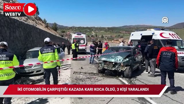 İki otomobilin çarpıştığı kazada karı koca öldü, 3 kişi yaralandı